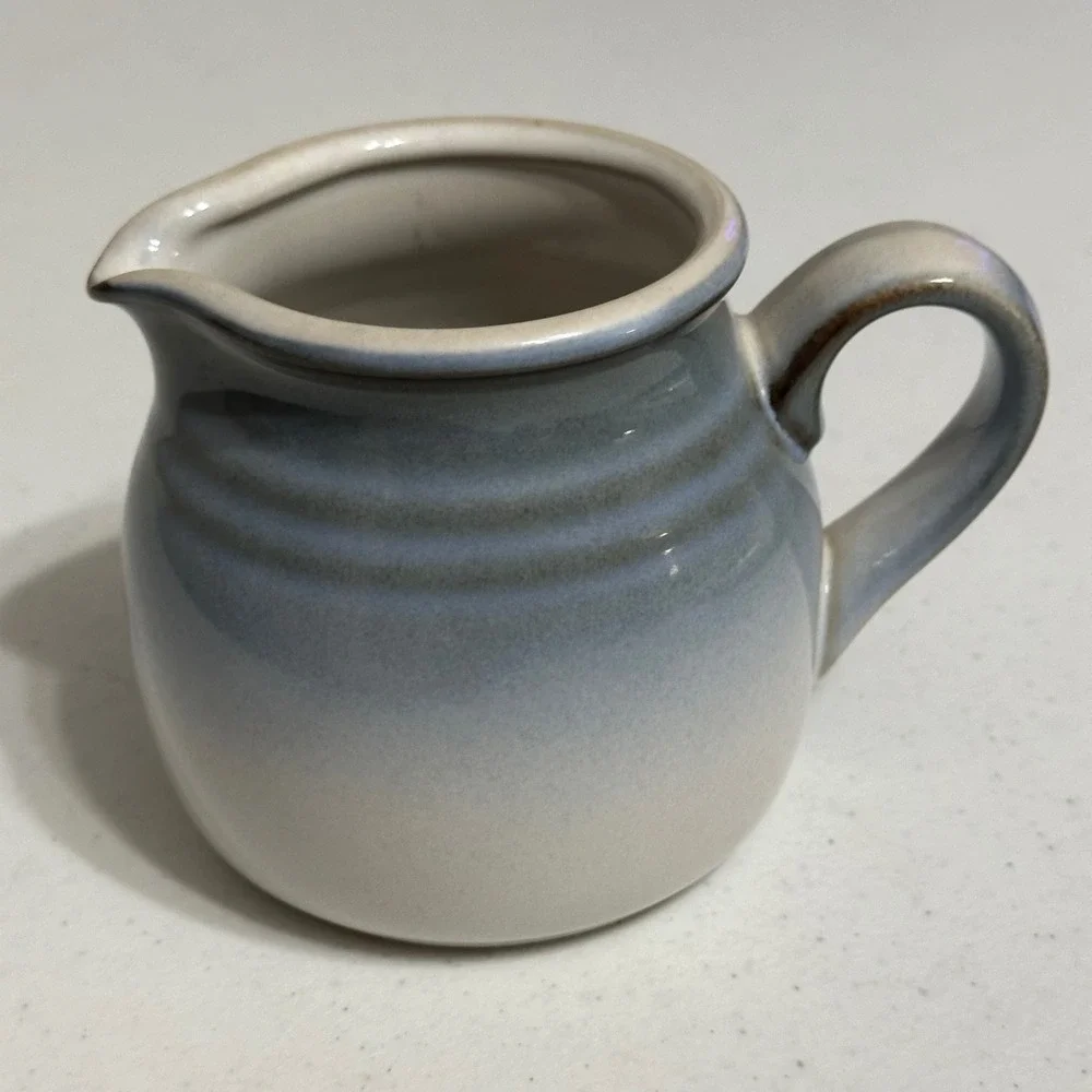 Noritake Sorcerer 8620 Creamer Pitcher Stoneware Blue Grey Ombre Japan Vintage